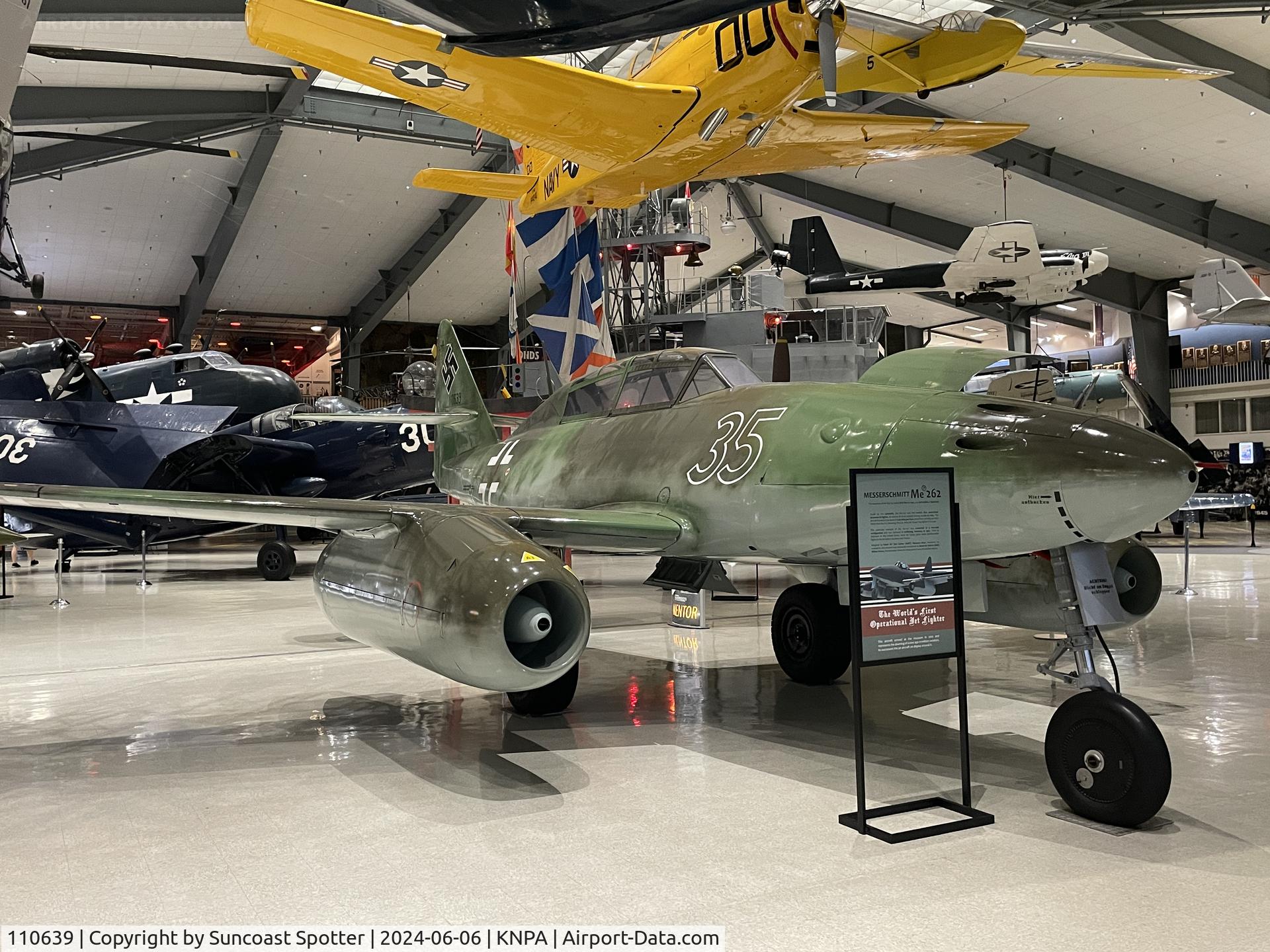 110639, 1942 Messerschmitt Me-262B-1a Schwalbe C/N 110639, An Luftwaffe Me 262 Schwalbe sits on display at the National Naval Aviation Museum