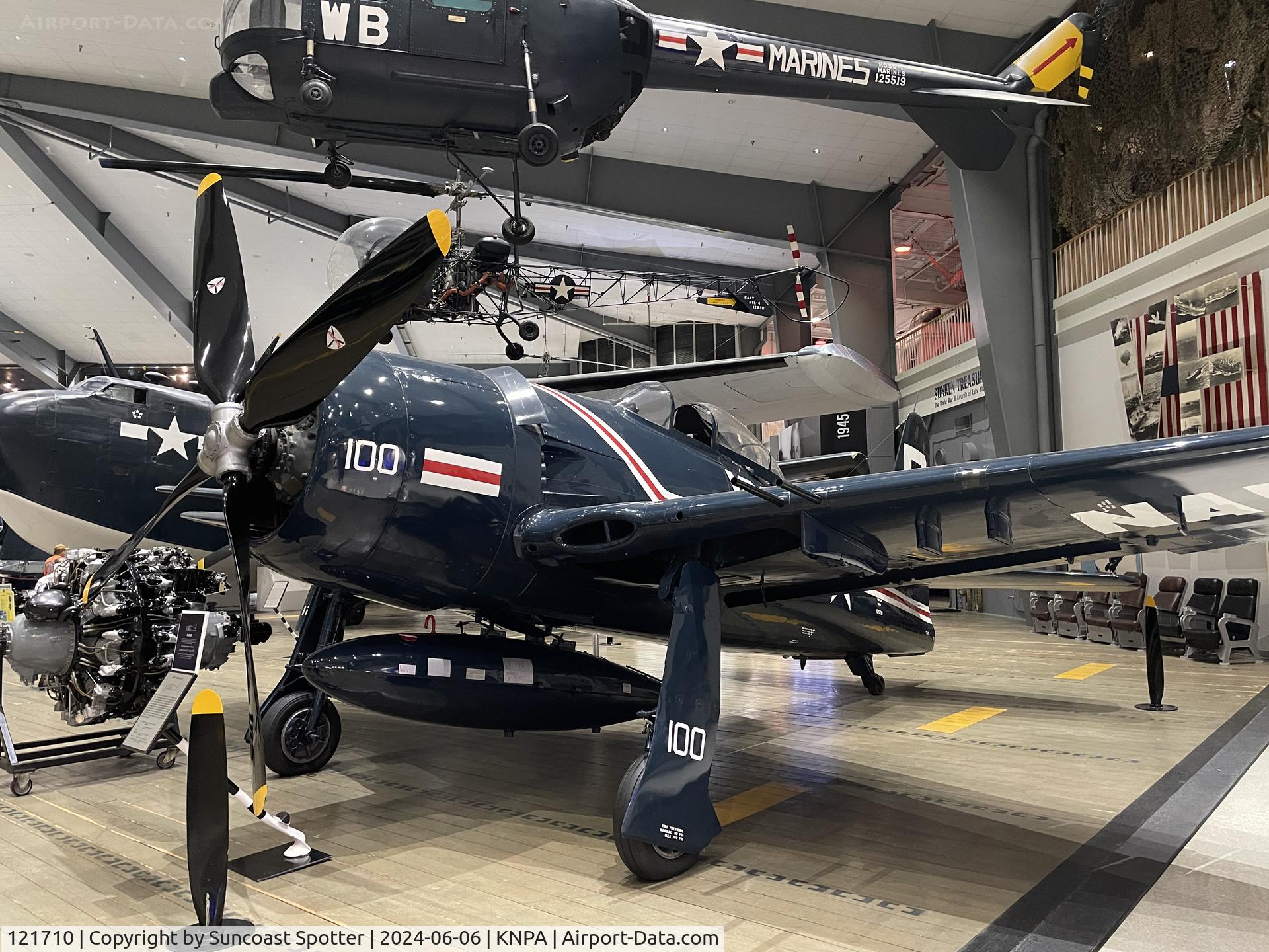 121710, Grumman F8F-2P Bearcat C/N D.1085, An US Navy F8F Bearcat from Air Group Nineteen sits on display at the National Naval Aviation Museum