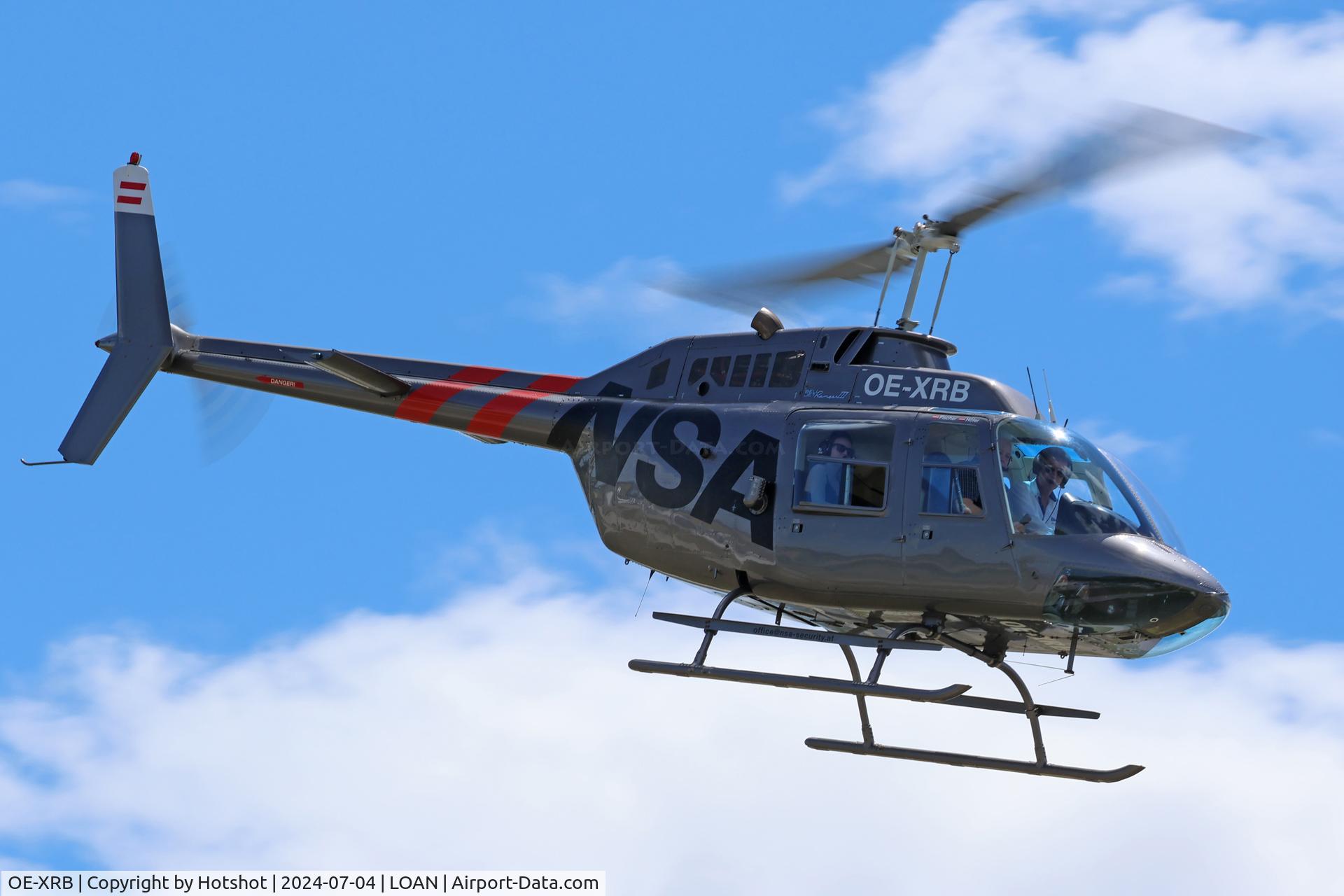 OE-XRB, 1977 Bell 206B JetRanger II C/N 2311, Just departed its base at Wiener Neustadt