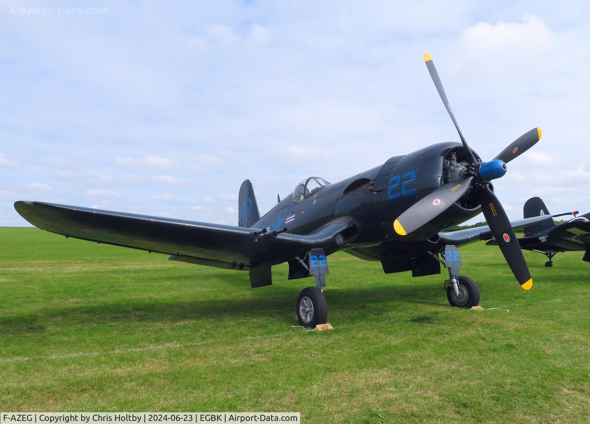 F-AZEG, 1944 Vought F4U-5NL Corsair C/N 124-724, On the flight line at Sywell Airshow 2024