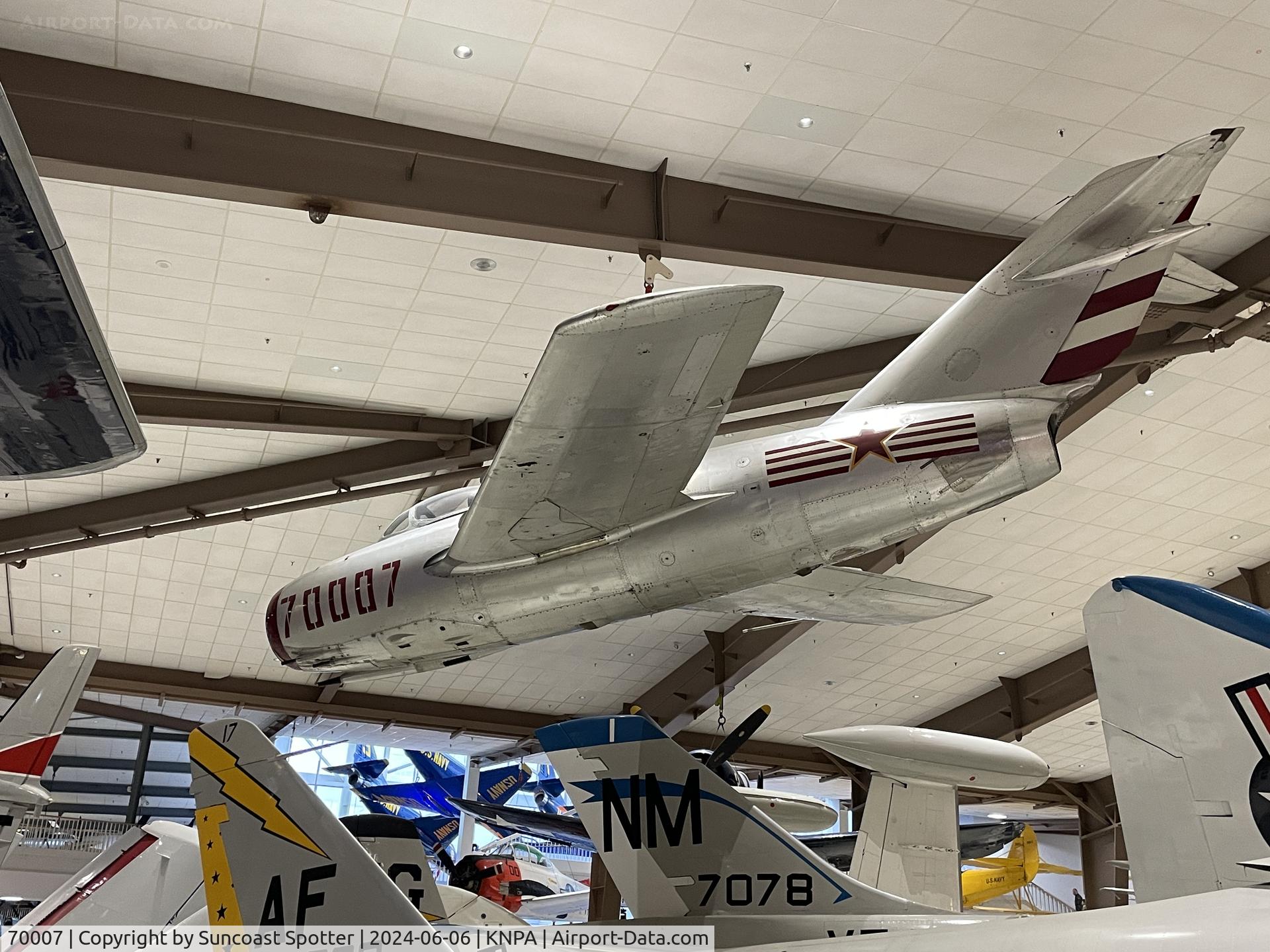 70007, Mikoyan-Gurevich MiG-15 C/N Not found 70007, An MiG-15 sits on display at the National Naval Aviation Museum