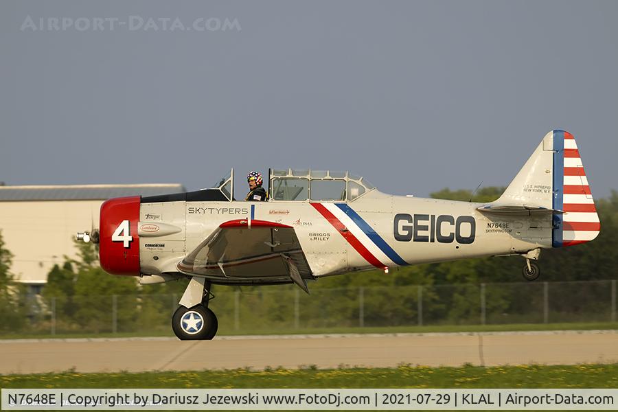 N7648E, 1942 North American SNJ-3 Texan C/N 78-6987, North American SNJ-3 Texan  C/N 786987 - Geico Skytypers, N7648E
