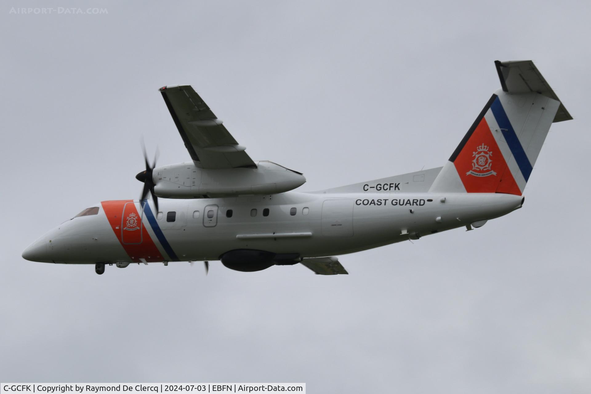 C-GCFK, 1985 De Havilland Canada DHC-8-102 Dash 8 C/N 028, Flyby during Koksijde open day.