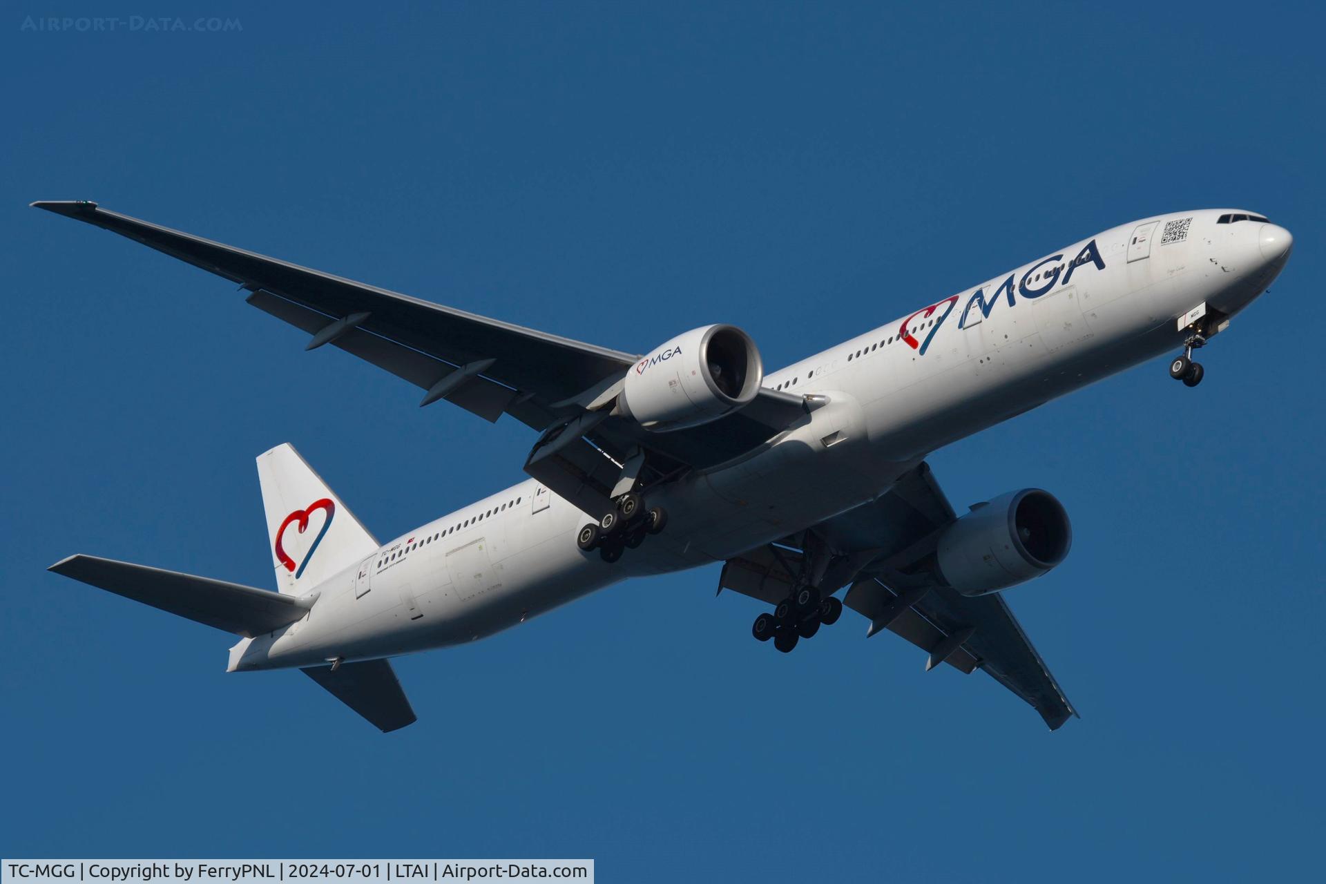 TC-MGG, 2009 Boeing 777-3ZGER C/N 35302, MGA B773 landing in AYT