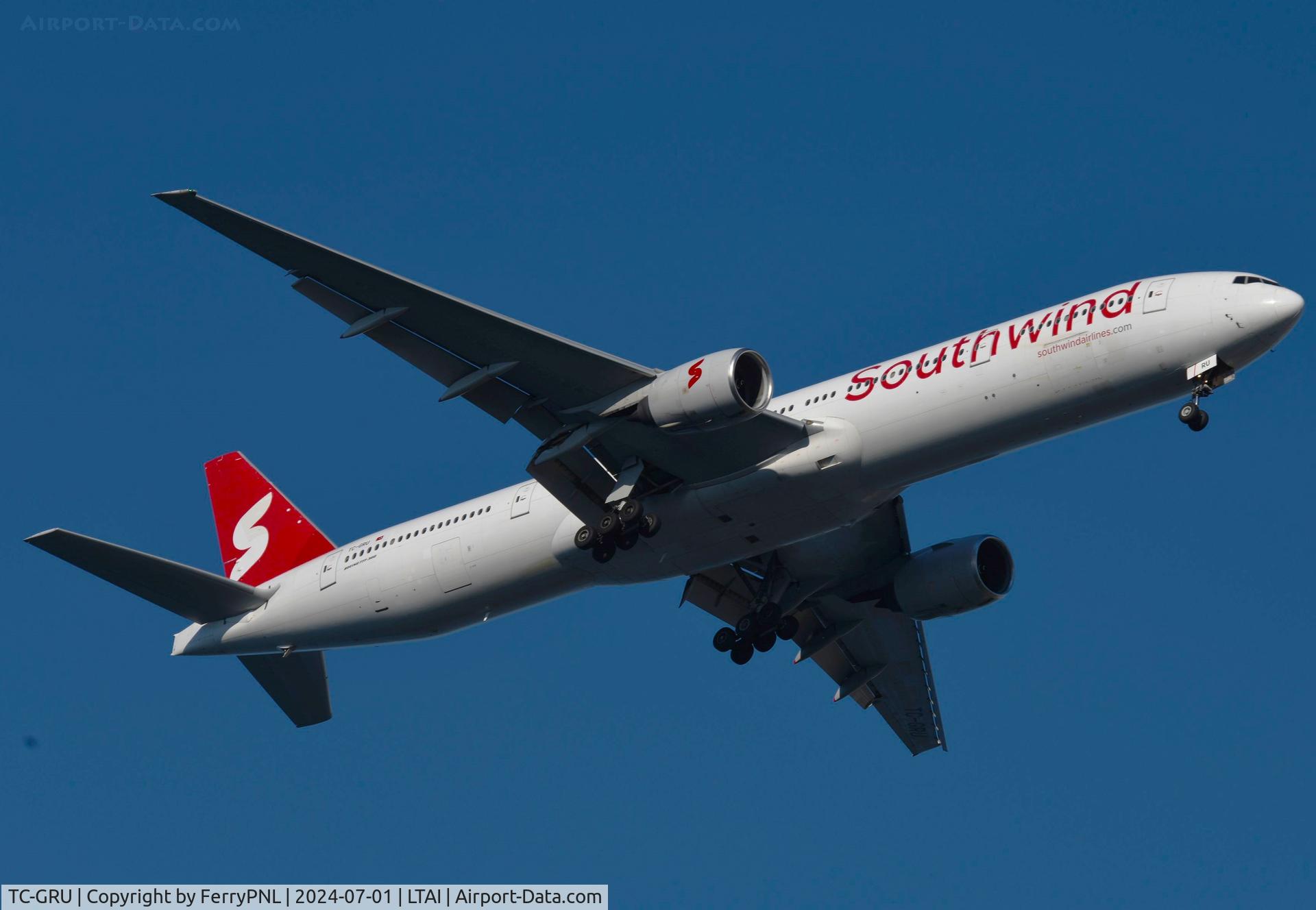 TC-GRU, 2005 Boeing 777-312 C/N 33376, Southwind Airlines B773 landing. Ex 9V-SYL