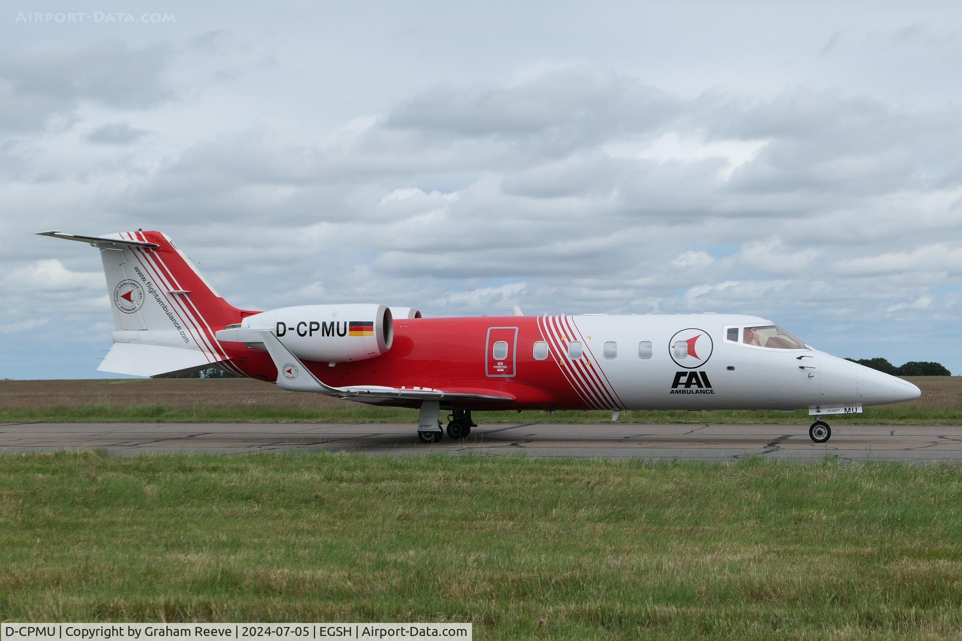 D-CPMU, 1994 Learjet 60 C/N 60-032, Departing from Norwich.