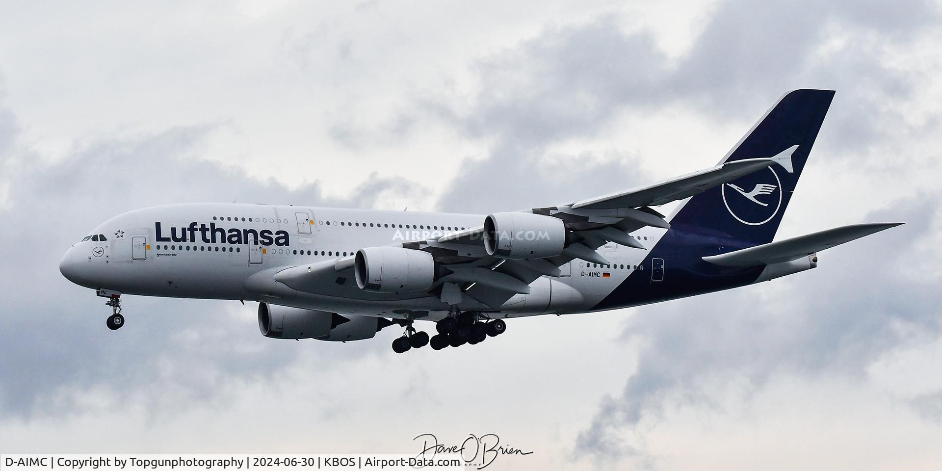 D-AIMC, 2010 Airbus A380-841 C/N 044, Inbound to Logan from Munich