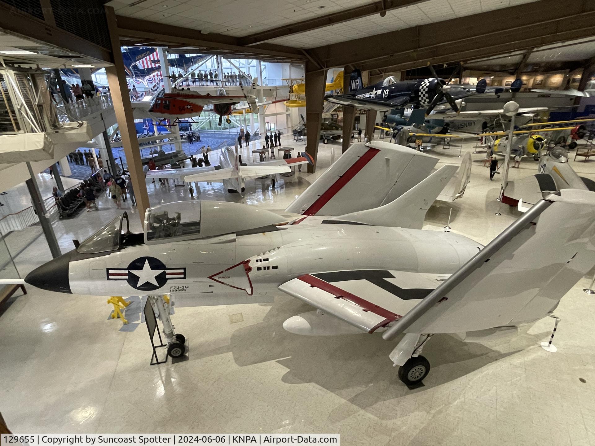 129655, 1954 Vought F7U-3M Cutlass C/N 139, An US Navy F7U Cutlass sits on display at the National Naval Aviation Museum