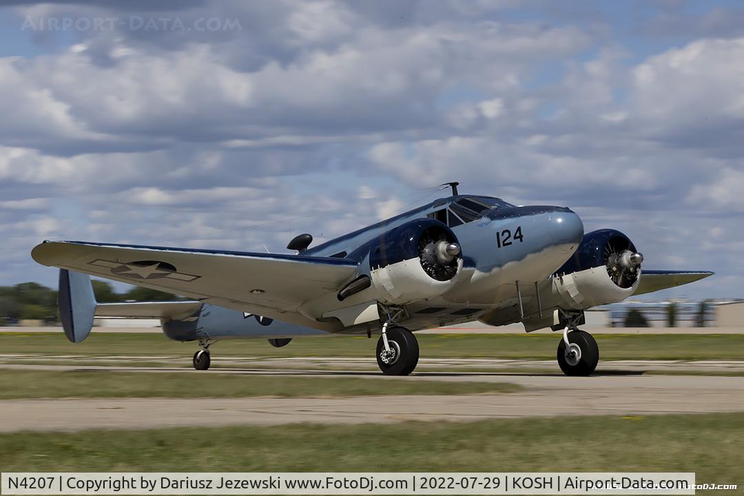 N4207, 1943 Beech UC-45J (RC-45J/SNB-5P/AT-7) Expeditor Expeditor C/N 4664, Beech RC-45J Expeditor  C/N 67124, N4207