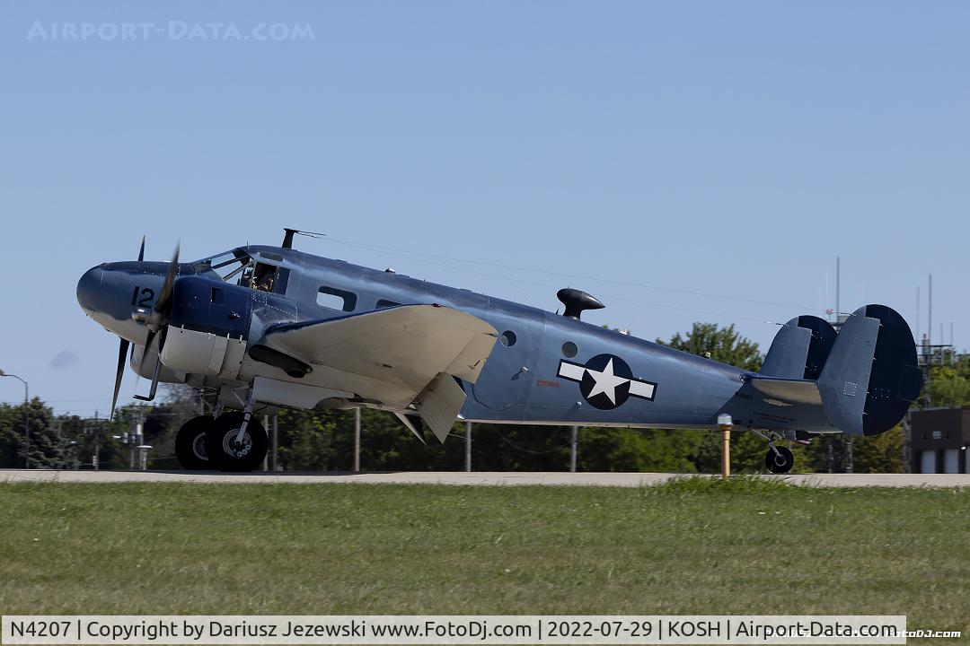 N4207, 1943 Beech UC-45J (RC-45J/SNB-5P/AT-7) Expeditor Expeditor C/N 4664, Beech RC-45J Expeditor  C/N 67124, N4207