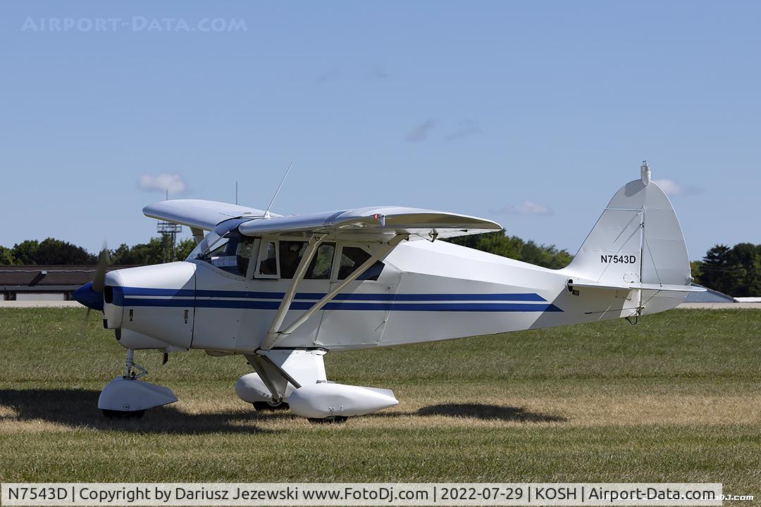 N7543D, 1957 Piper PA-22-150 C/N 22-5274, Piper PA-22-150 Tri-Pacer  C/N 22-5274, N7543D