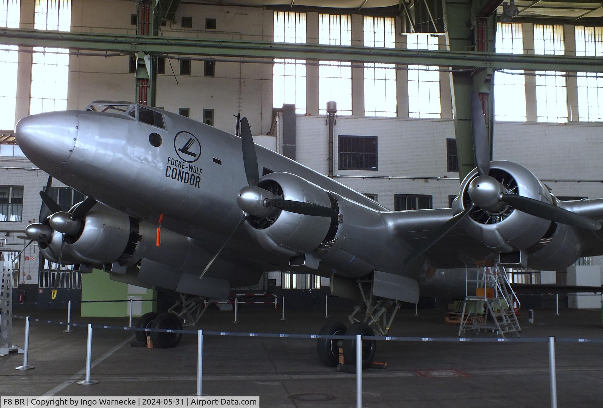 F8 BR, 1941 Focke-Wulf Fw-200C-3 Condor C/N 0063, Focke-Wulf Fw 200C-3 Condor, restored/rebuilt without any military equipment, airframe modifications, armament + parts from an other aircraft for DTM (Deutsches Technikmuseum) by Airbus/Lufthansa, preserved at former Tempelhof airport, hangar 7