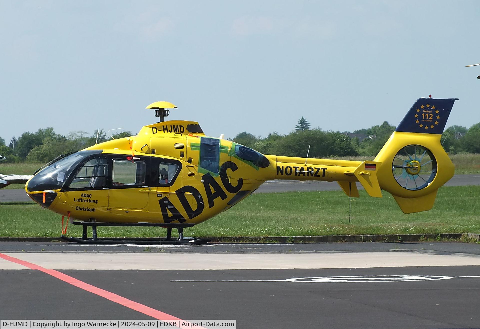 D-HJMD, Eurocopter EC-135P-2 C/N 0463, Eurocopter EC135P2 (minus main rotor blades) EMS-helicopter of ADAC Luftrettung at Bonn-Hangelar airfield '2405