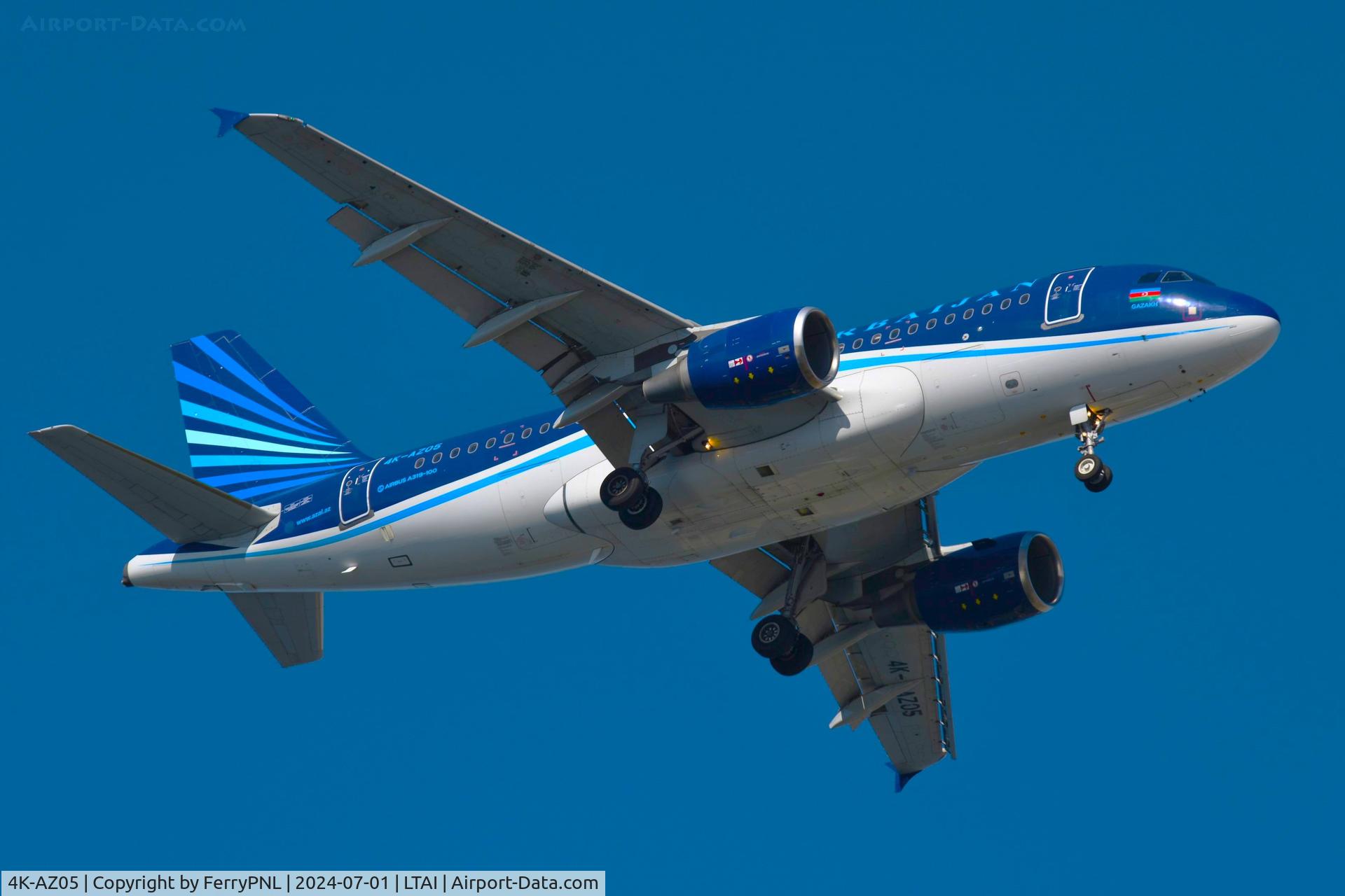 4K-AZ05, 2006 Airbus A319-111 C/N 2788, Azerbaijan A319 arriving
