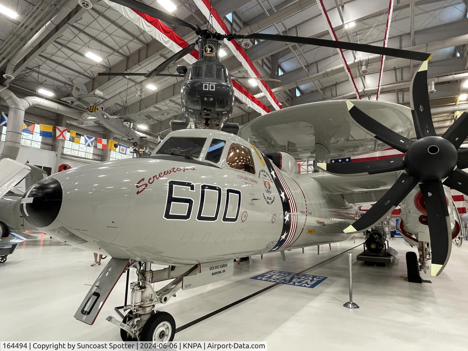 164494, Northrop Grumman E-2C Hawkeye C/N A160, An US Navy E-2C Hawkeye from Carrier Airborne Early Warning Squadron 123 on the USS Enterprise on display at the National Naval Aviation Museum