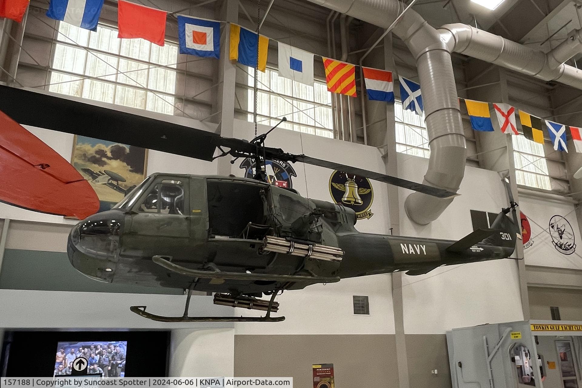 157188, 1970 Bell HH-1K Iroquois C/N 6312, An US Navy HH-1K Iroquois from Helicopter Attack Squadron Light 3 on display at the National Naval Aviation Museum