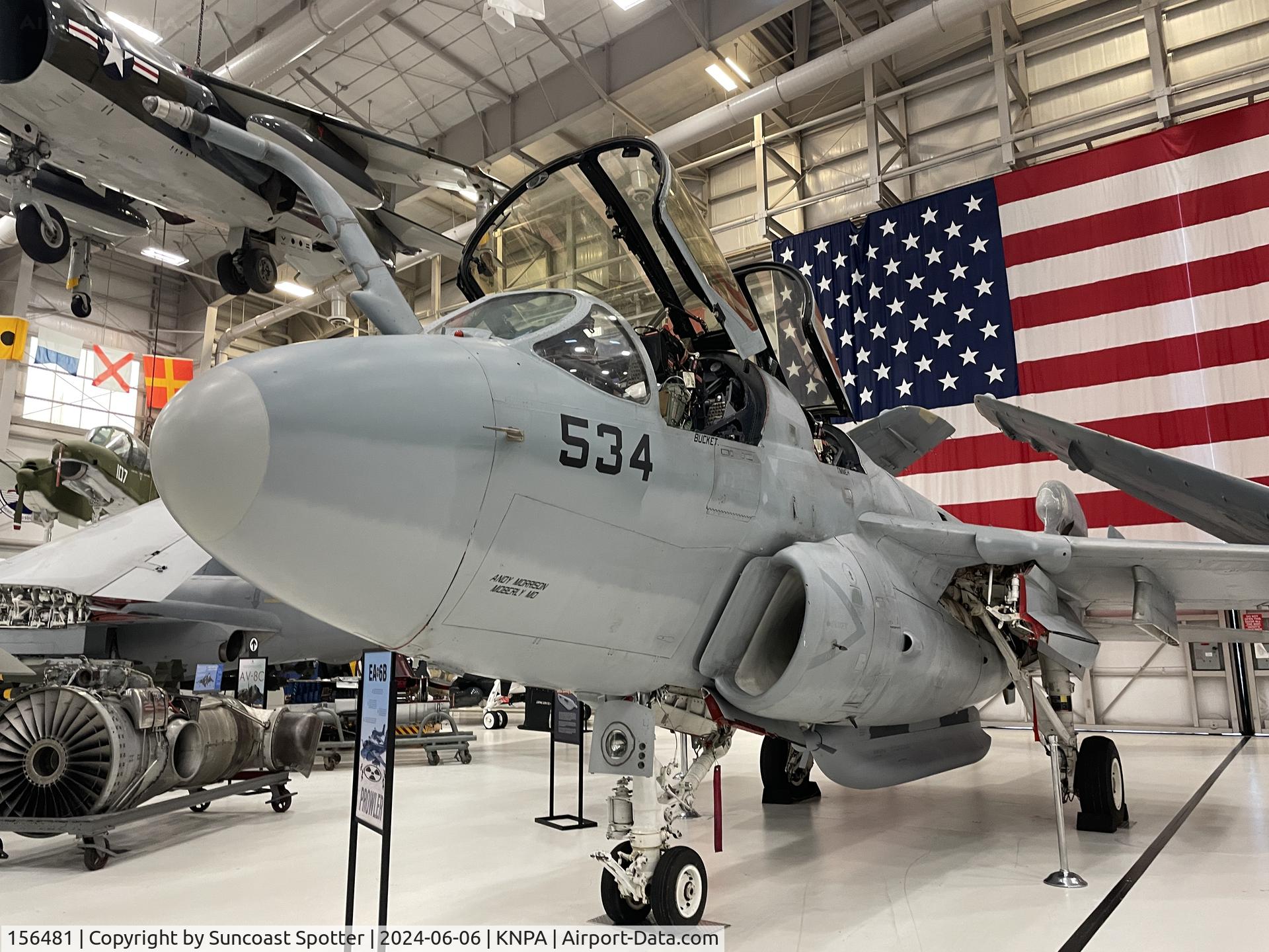 156481, Grumman EA-6B Prowler C/N P-4, An US Marine Corps EA-6 Prowler from Air Test and Evaluation Squadron 23 at Naval Air Station Patuxent River on display at the National Naval Aviation Museum