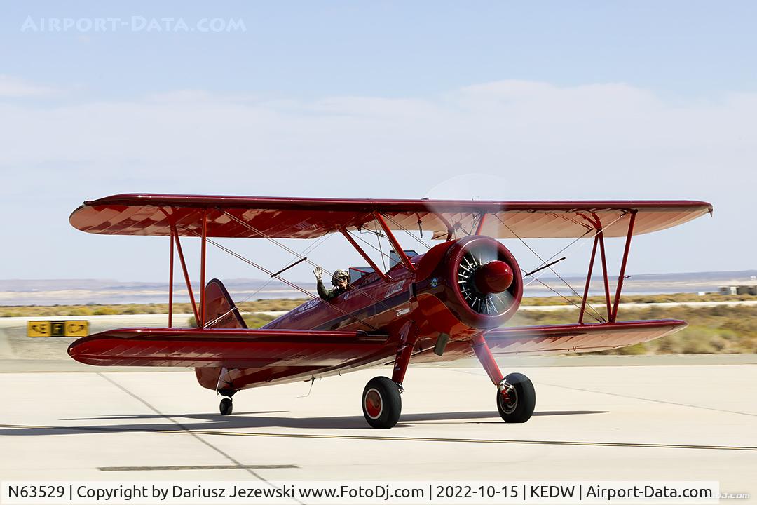 N63529, 1940 Boeing A75N1(PT17) C/N 75-338, Vicky Benzing in Boeing A75N1 (PT-17) Stearman  C/N 75-338, N63529