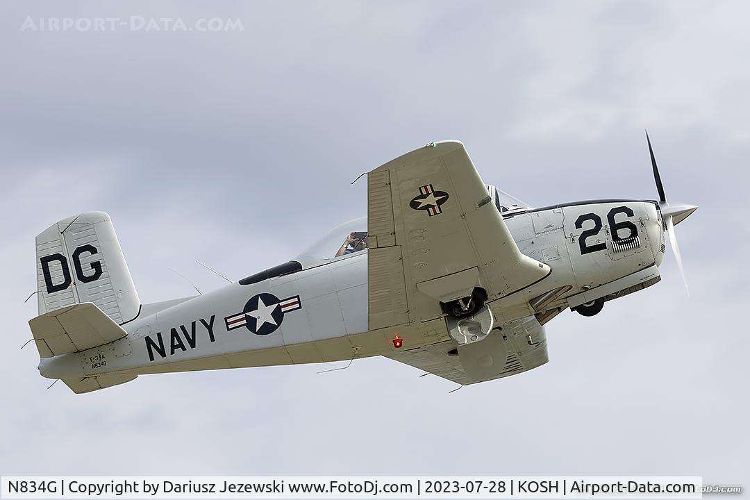 N834G, 1955 Beech (CCF) T-34A (A45) Mentor C/N CCF34-95, Beech A45 (T-34A) Mentor  C/N CCF34-95, N834G