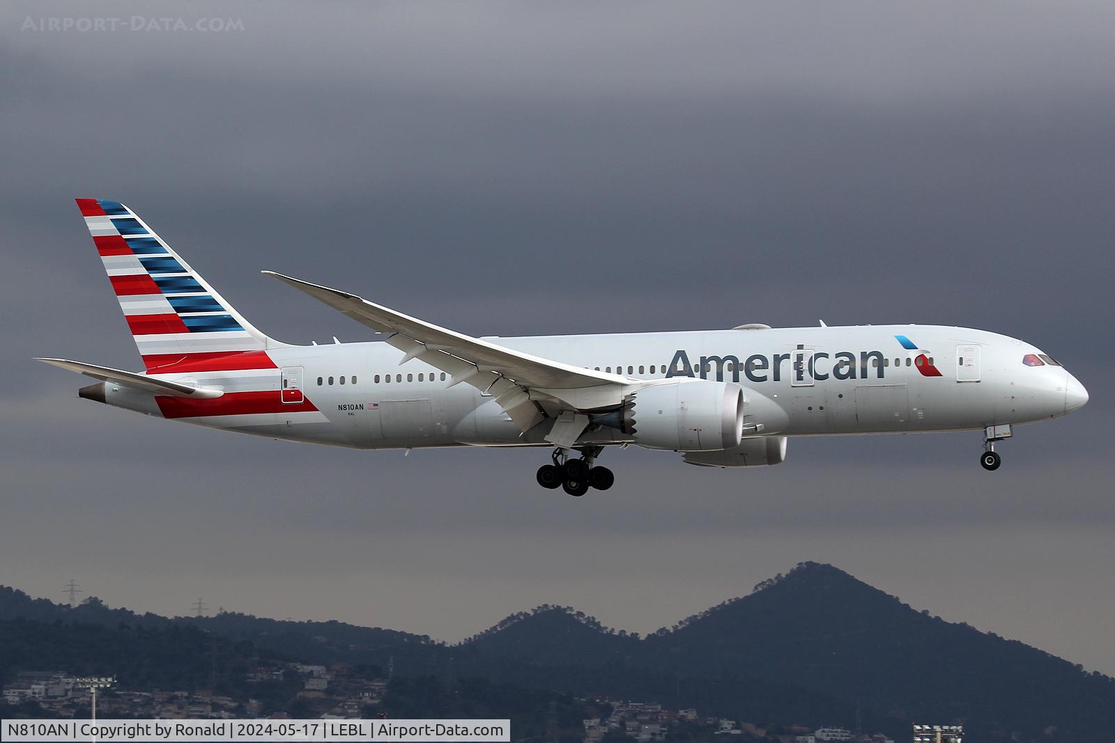 N810AN, 2015 Boeing 787-8 Dreamliner C/N 40628, at bcn