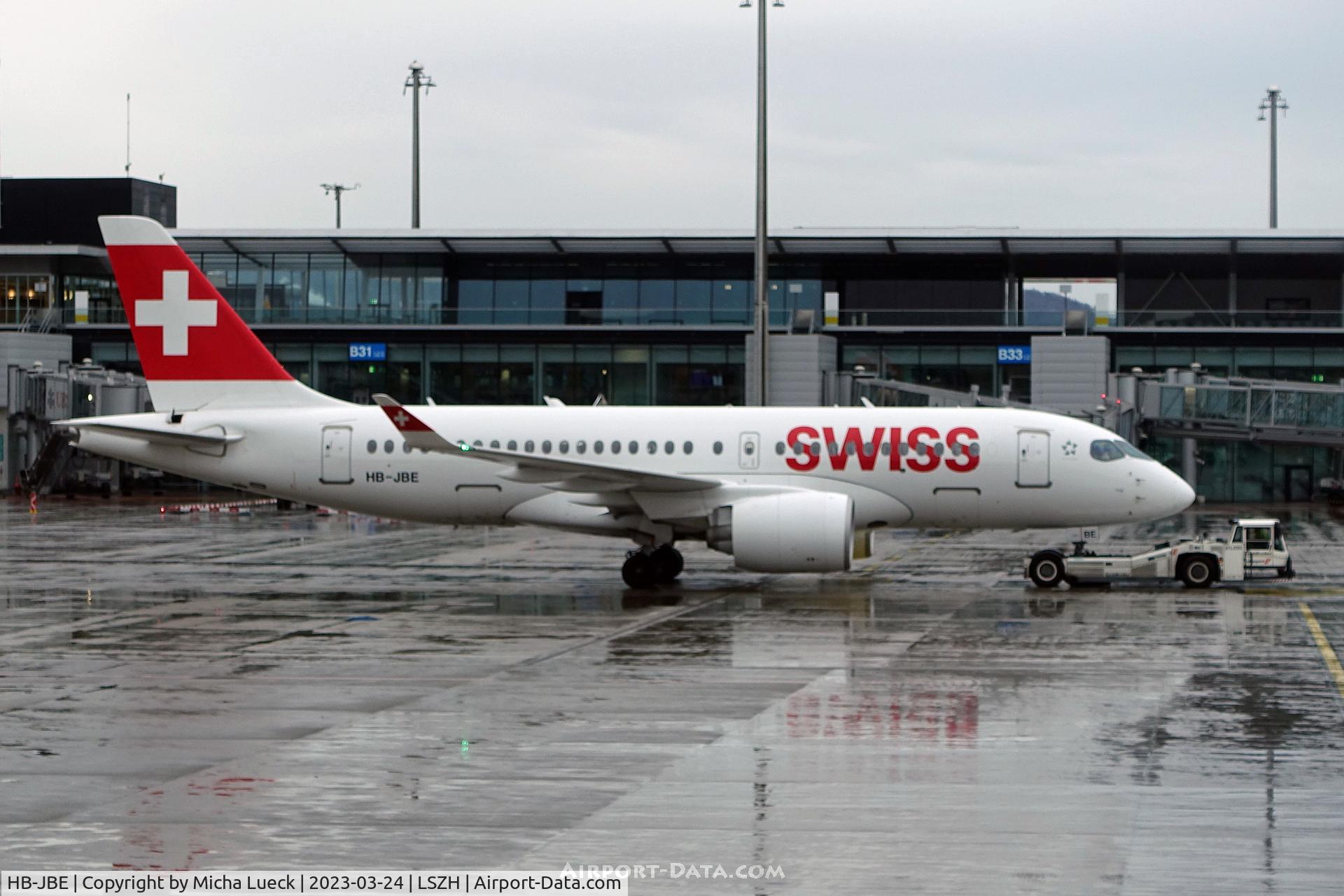 HB-JBE, 2016 Bombardier CSeries CS100 (BD-500-1A10) C/N 50014, At Kloten