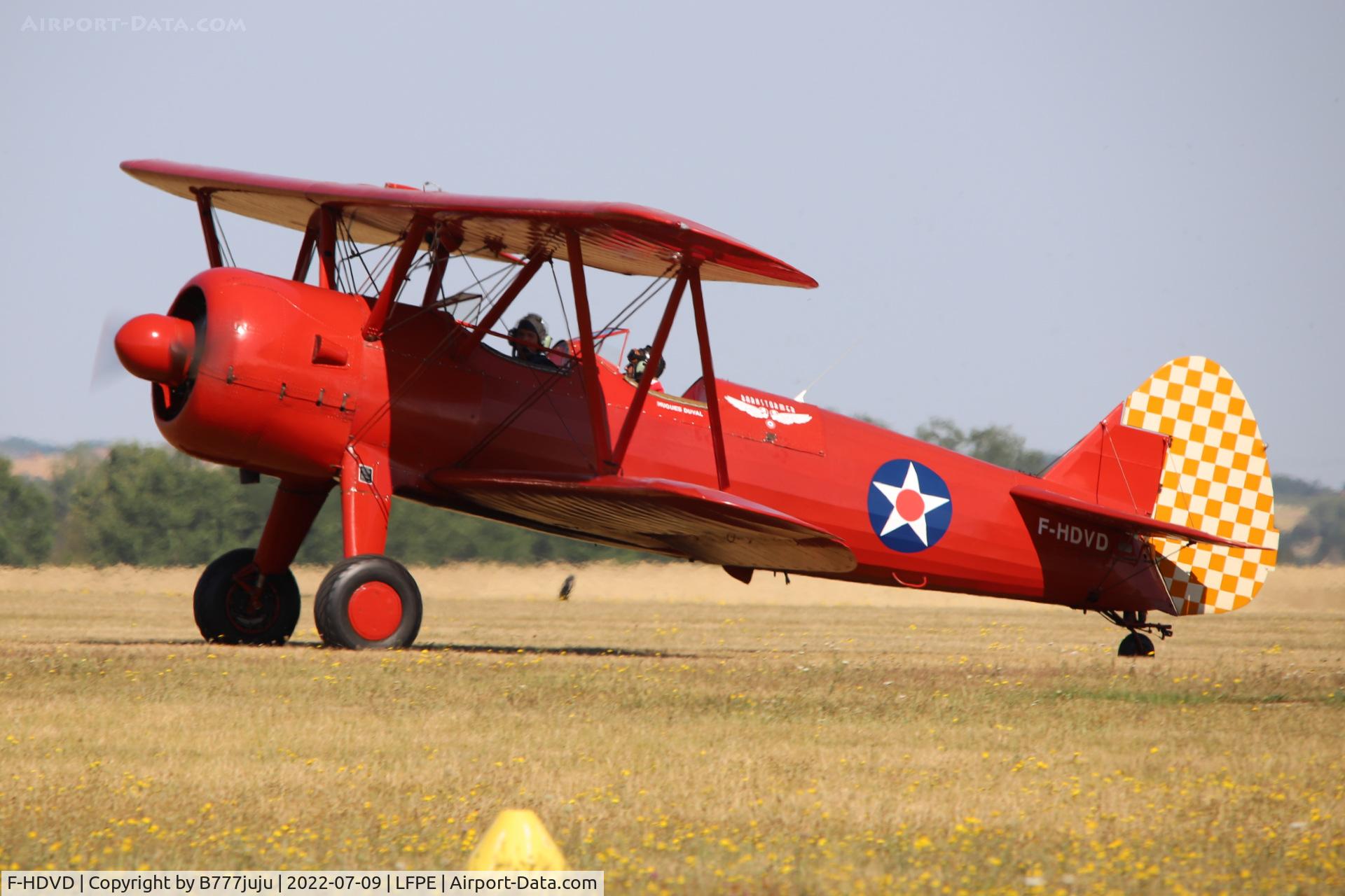 F-HDVD, 1940 Boeing A75N1 (PT-17) C/N 75-940, during Meaux Airshow