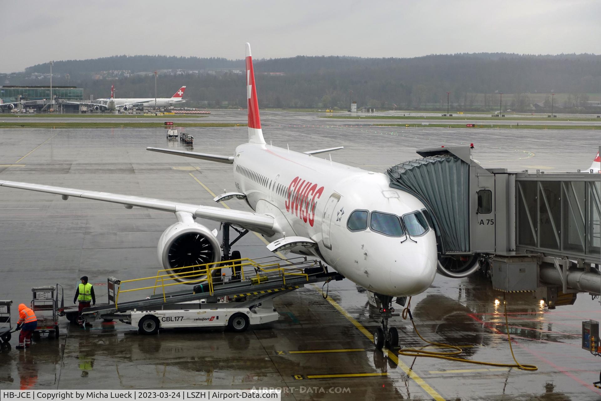HB-JCE, 2017 Bombardier CSeries CS300 (BD-500-1A11) C/N 55014, At Kloten