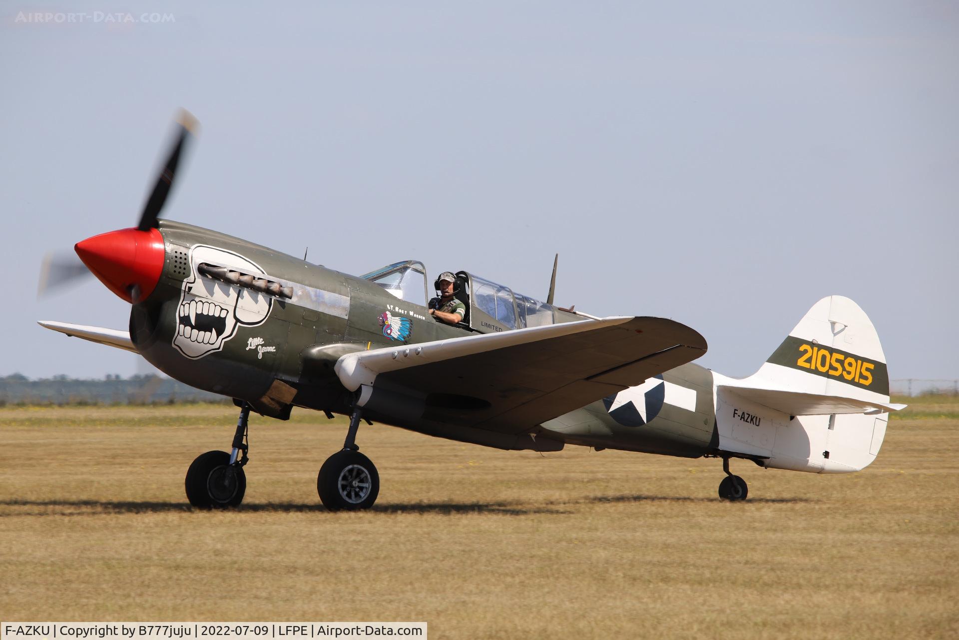 F-AZKU, 1942 Curtiss P-40N Warhawk C/N 29677, during Meaux Airshow