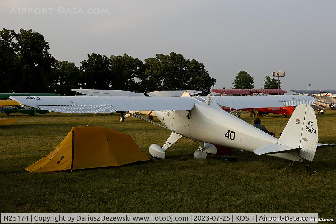 N25174, 1939 Luscombe 8A Silvaire C/N 1098, Luscombe 8A Luscome Master  C/N 1098, NC25174