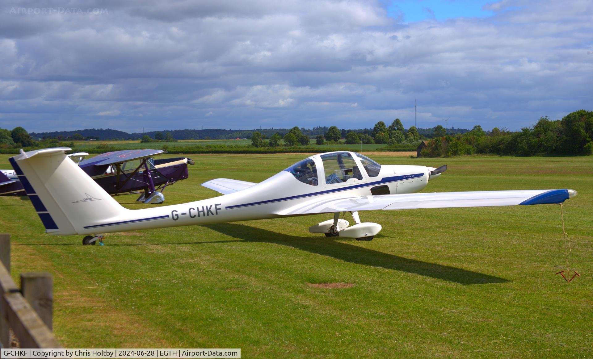 G-CHKF, 1984 Grob G-109B C/N 6239, Parked at Old Warden for the Festival of Flight Airshow 2024
