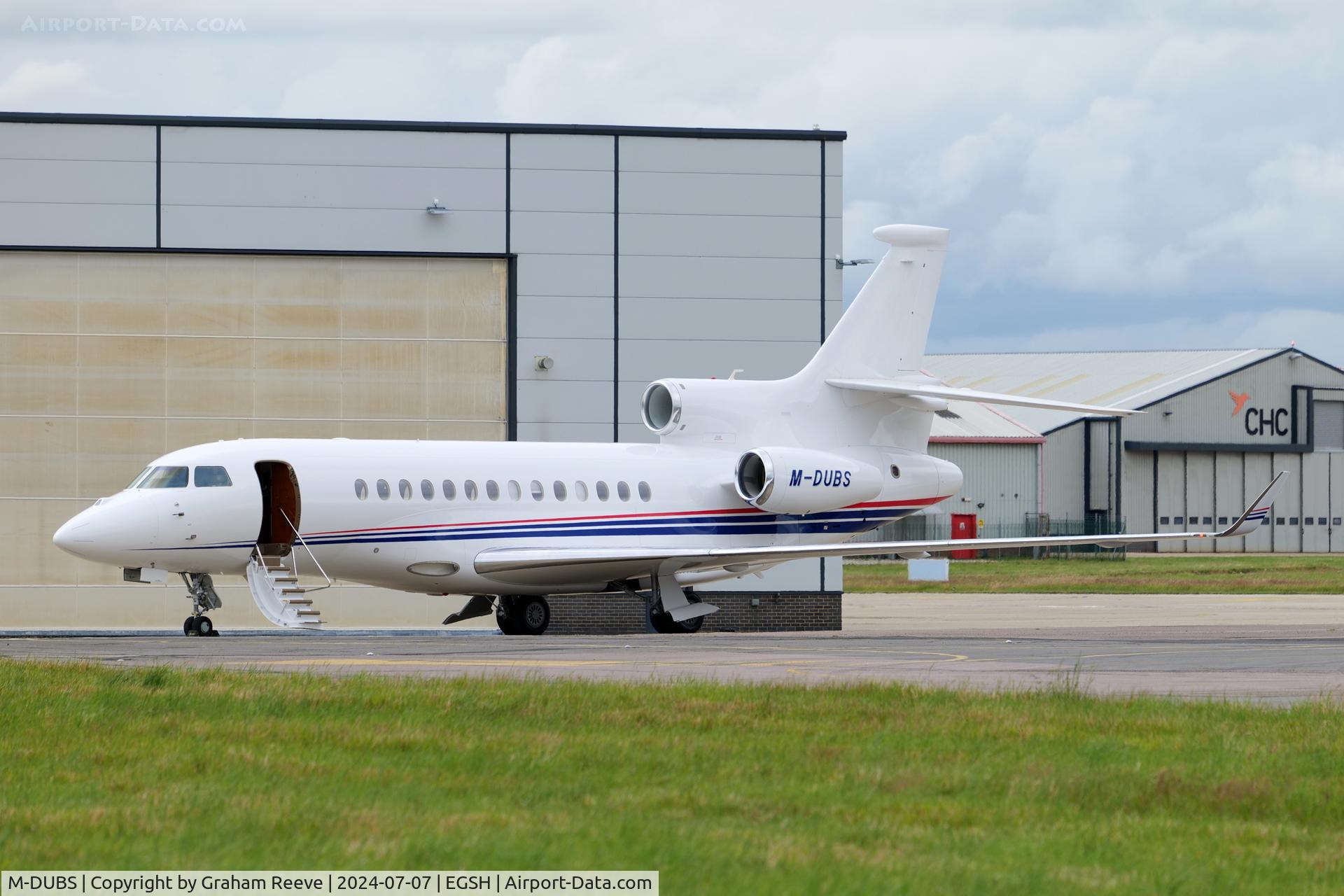 M-DUBS, 2015 Dassault Falcon 7X C/N 255, Parked at Norwich.