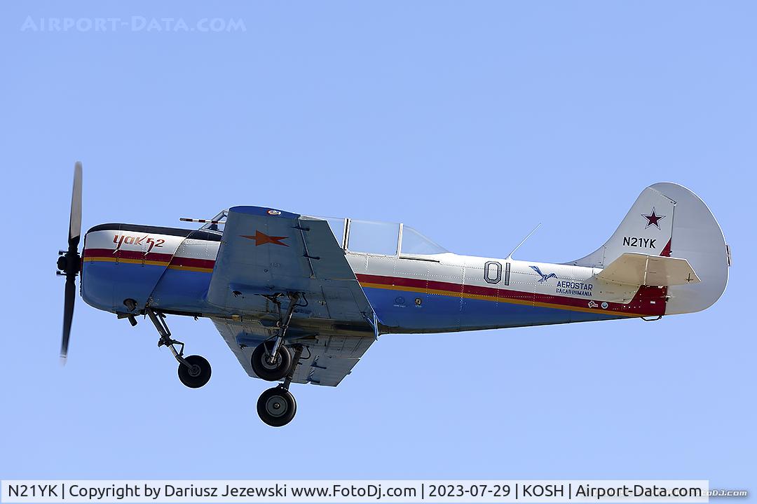 N21YK, 1992 Yakovlev Yak-52 C/N 9211609/01, Yakovlev Yak-52  C/N 9211609/01, N21YK