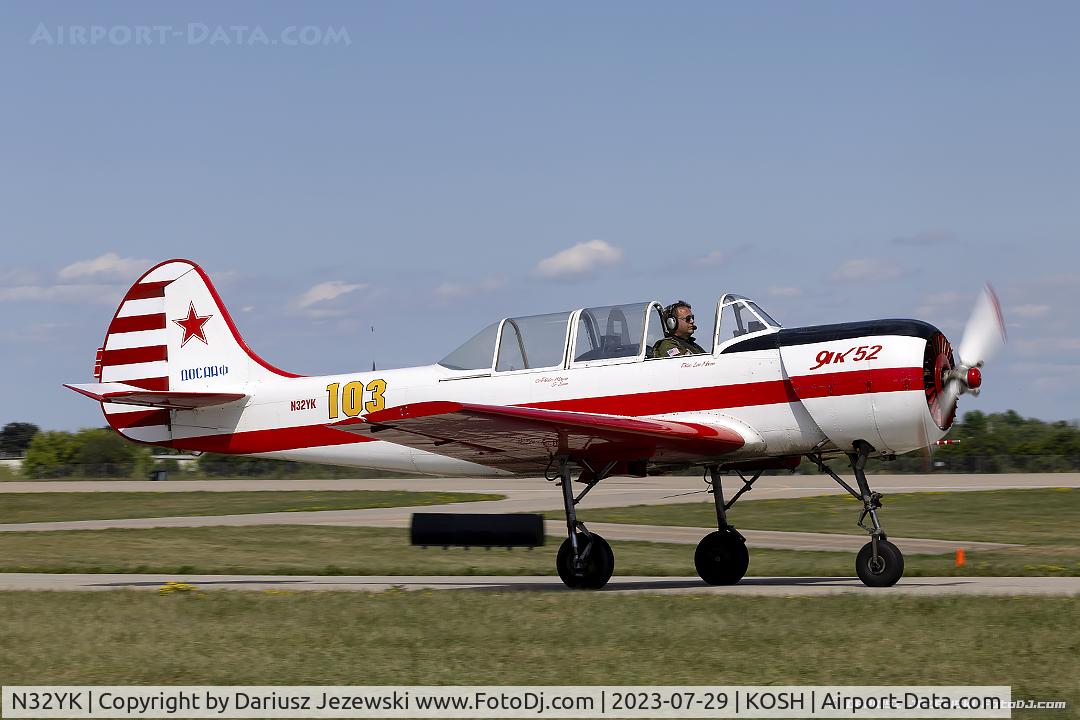 N32YK, 1986 Yakovlev Yak-52 C/N 866907, Yakovlev Yak-52  C/N 866907, N32YK