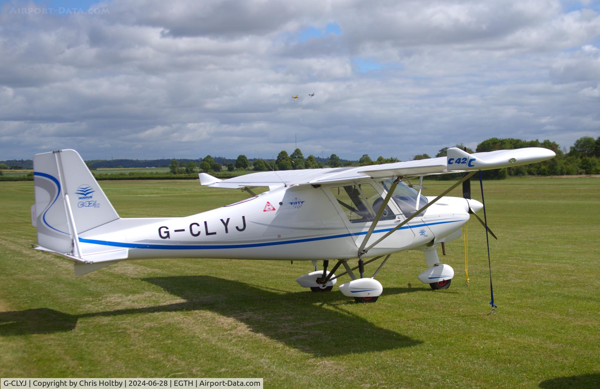 G-CLYJ, Comco Ikarus C42 FB100 Charlie C/N 2011-7620, Parked at Old Warden Airfield ready for the Festival of Flight Airshow 2025