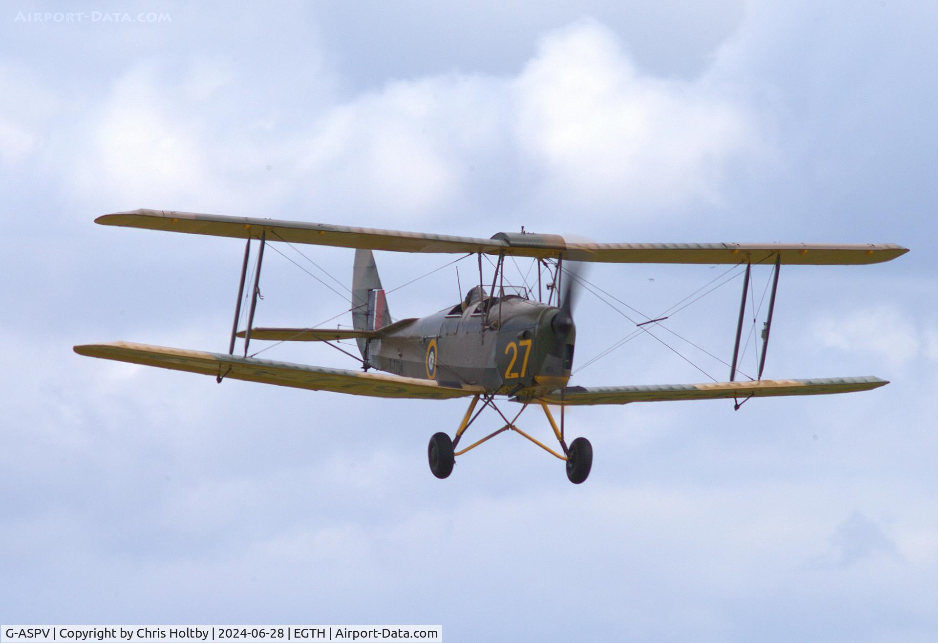 G-ASPV, 1941 De Havilland DH-82A Tiger Moth II C/N 84167, Coming into land at Old Warden Airfield for the Festival of Flight Airshow 2024
