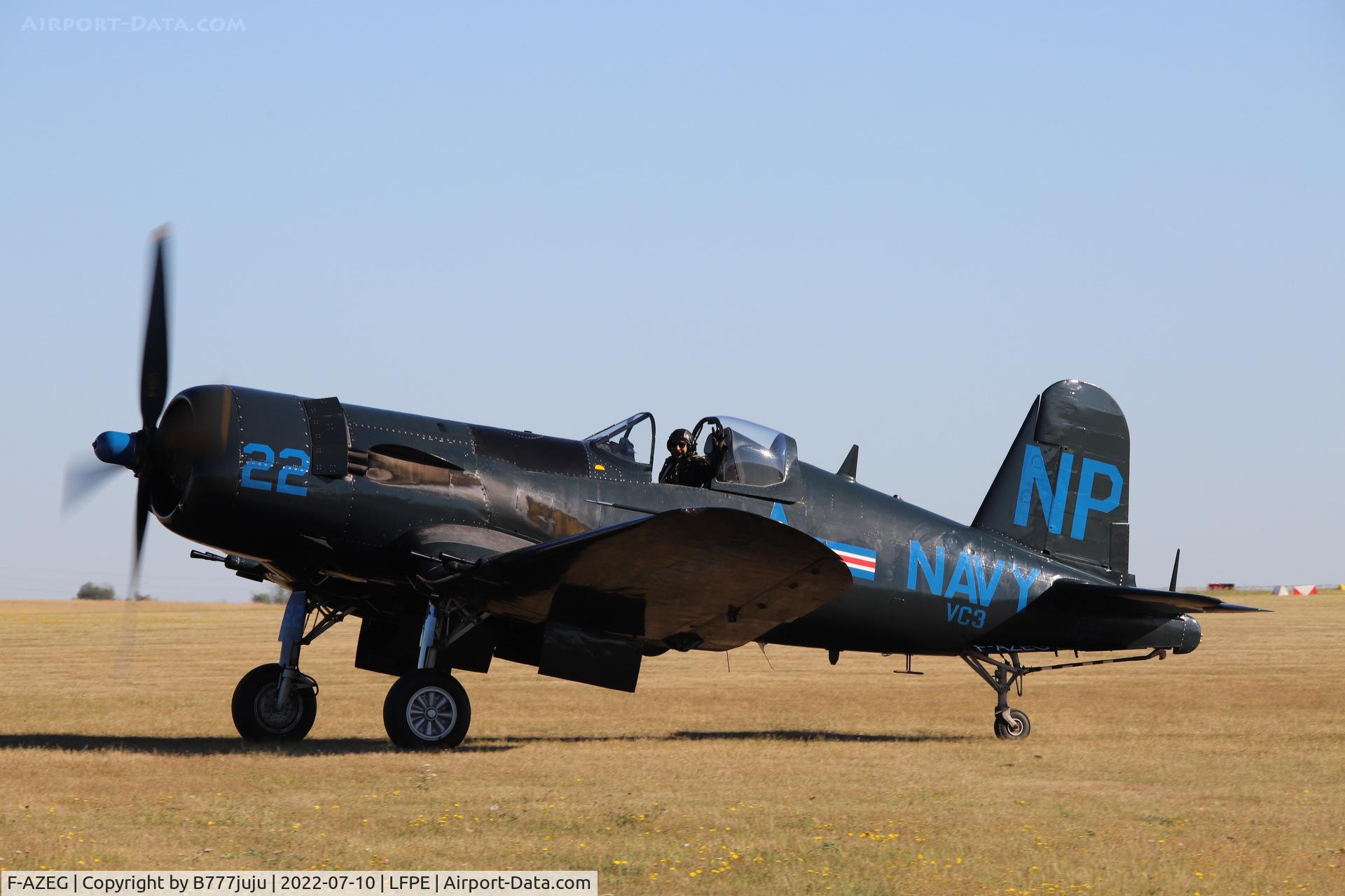 F-AZEG, 1944 Vought F4U-5NL Corsair C/N 124-724, during Meaux Airshow
