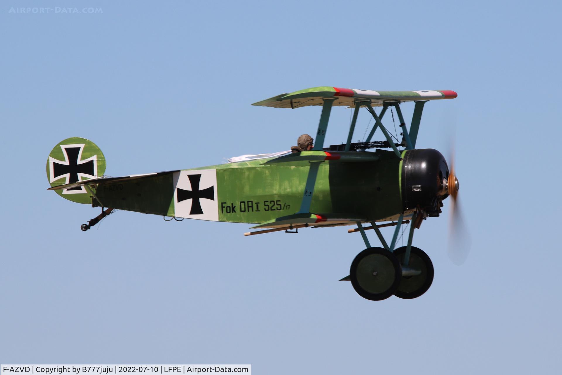F-AZVD, Fokker Dr-1 Replica C/N 01-CP, during Meaux Airshow
