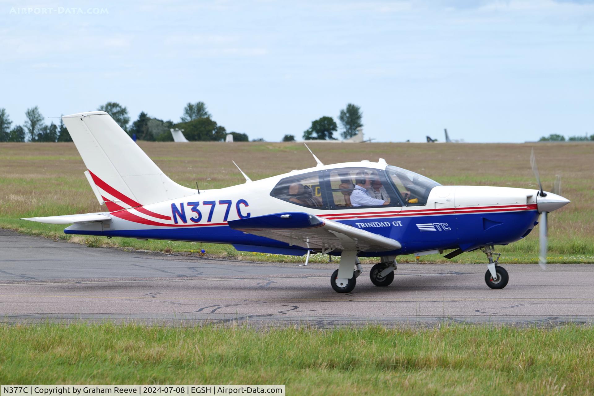 N377C, 2005 Socata TB-21 GT TC Trinidad C/N 2222, Departing from Norwich.