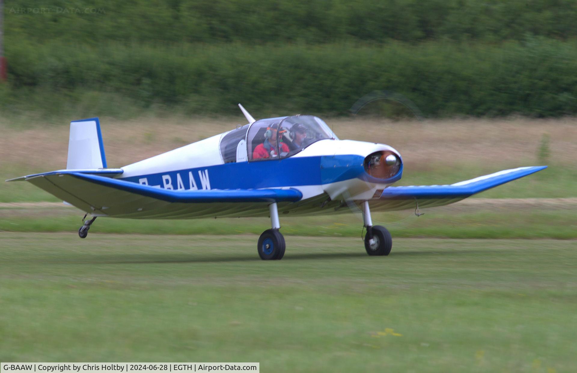 G-BAAW, 1956 Jodel D-119 C/N 366, Brief visitor to Old Warden for refuelling & take-off.