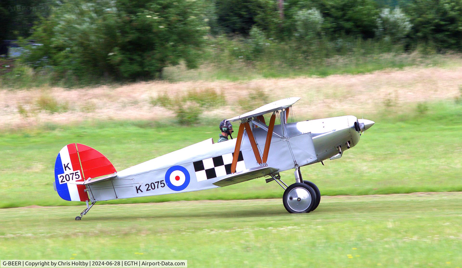 G-BEER, 1979 Isaacs Fury II C/N PFA 1588, Landing at Old Warden for the Festival of Flight Airshow