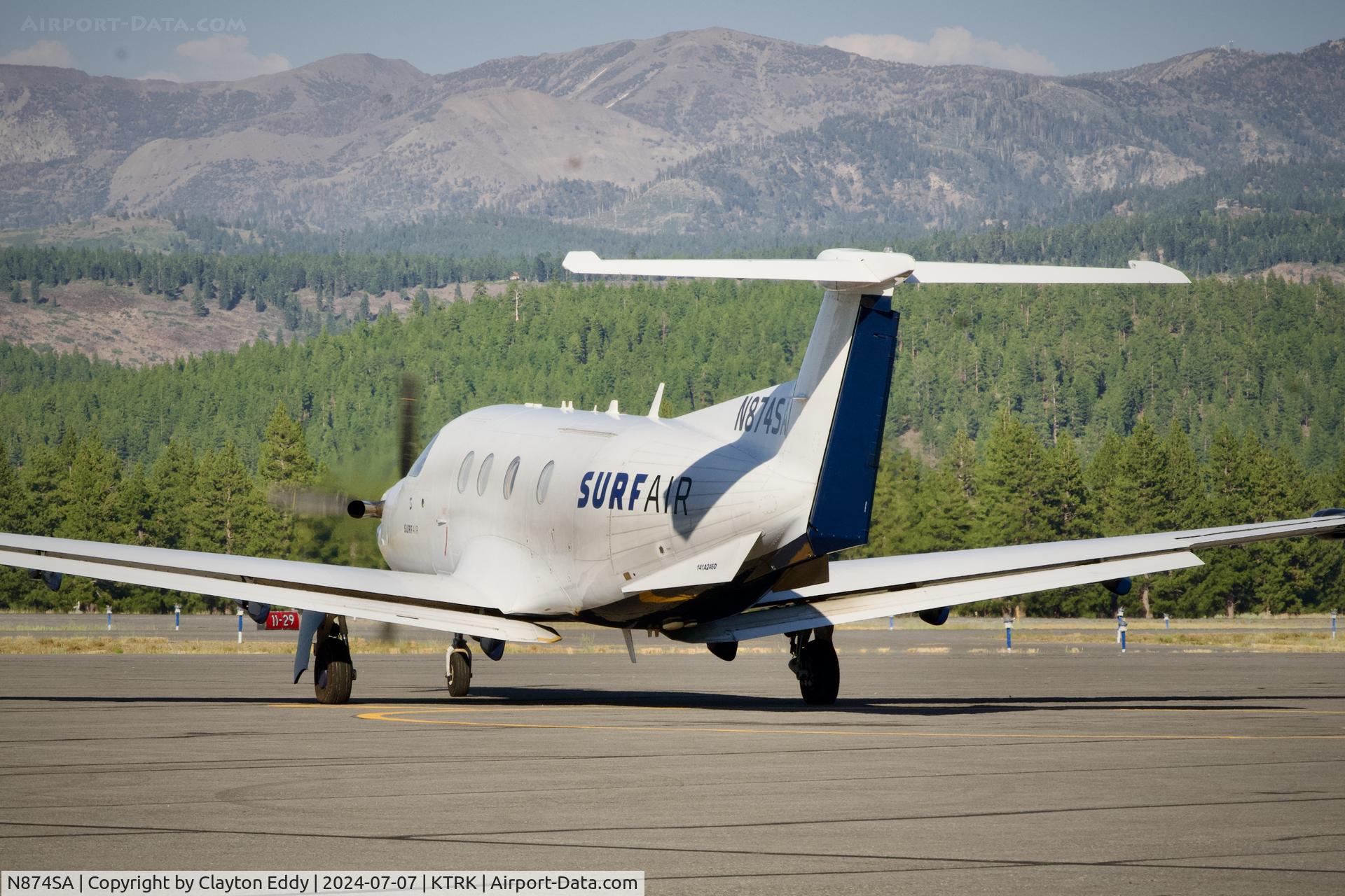 N874SA, 2015 Pilatus PC-12/47E C/N 1574, Truckee Tahoe Airport in California 2024.