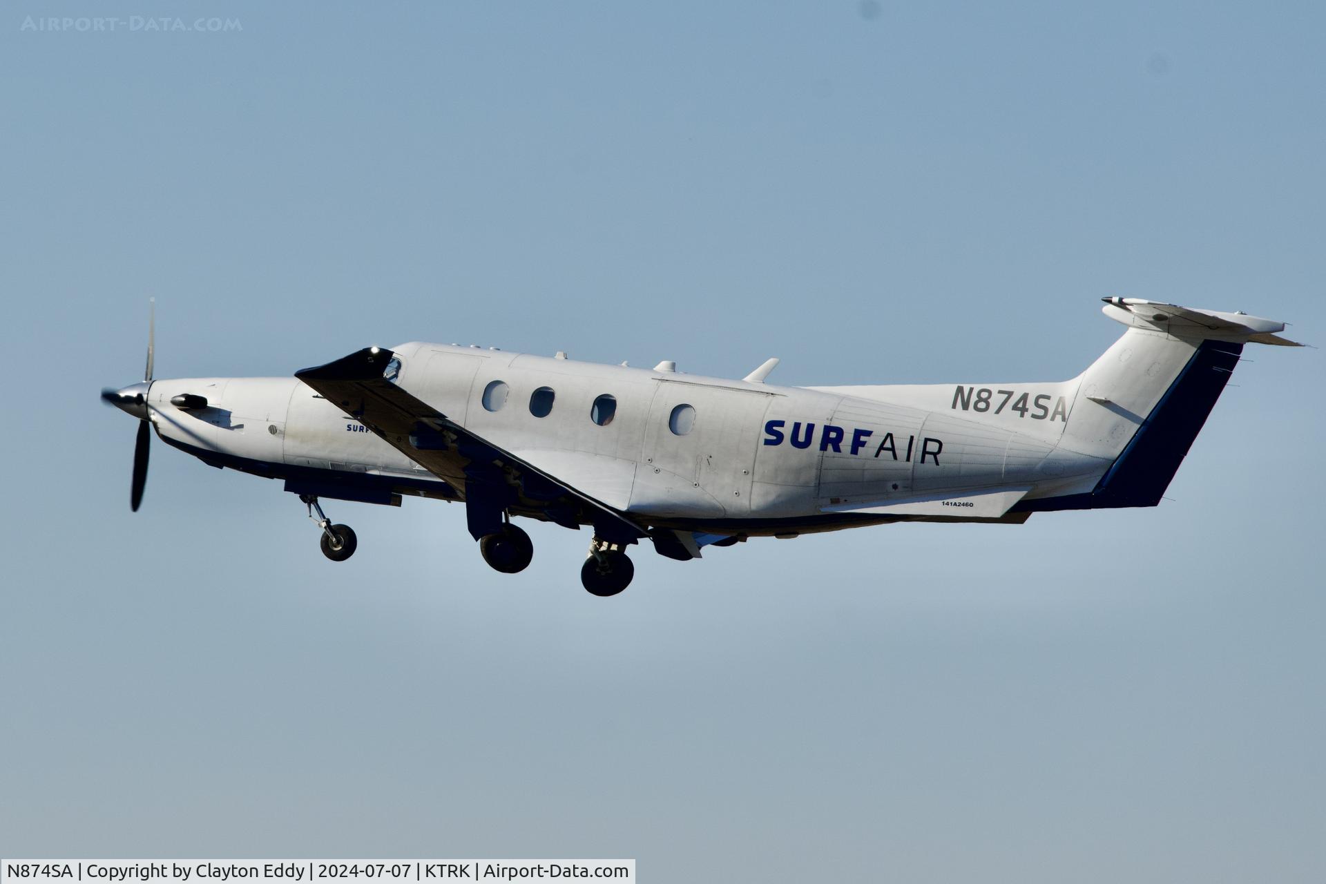 N874SA, 2015 Pilatus PC-12/47E C/N 1574, Truckee Tahoe Airport in California 2024.