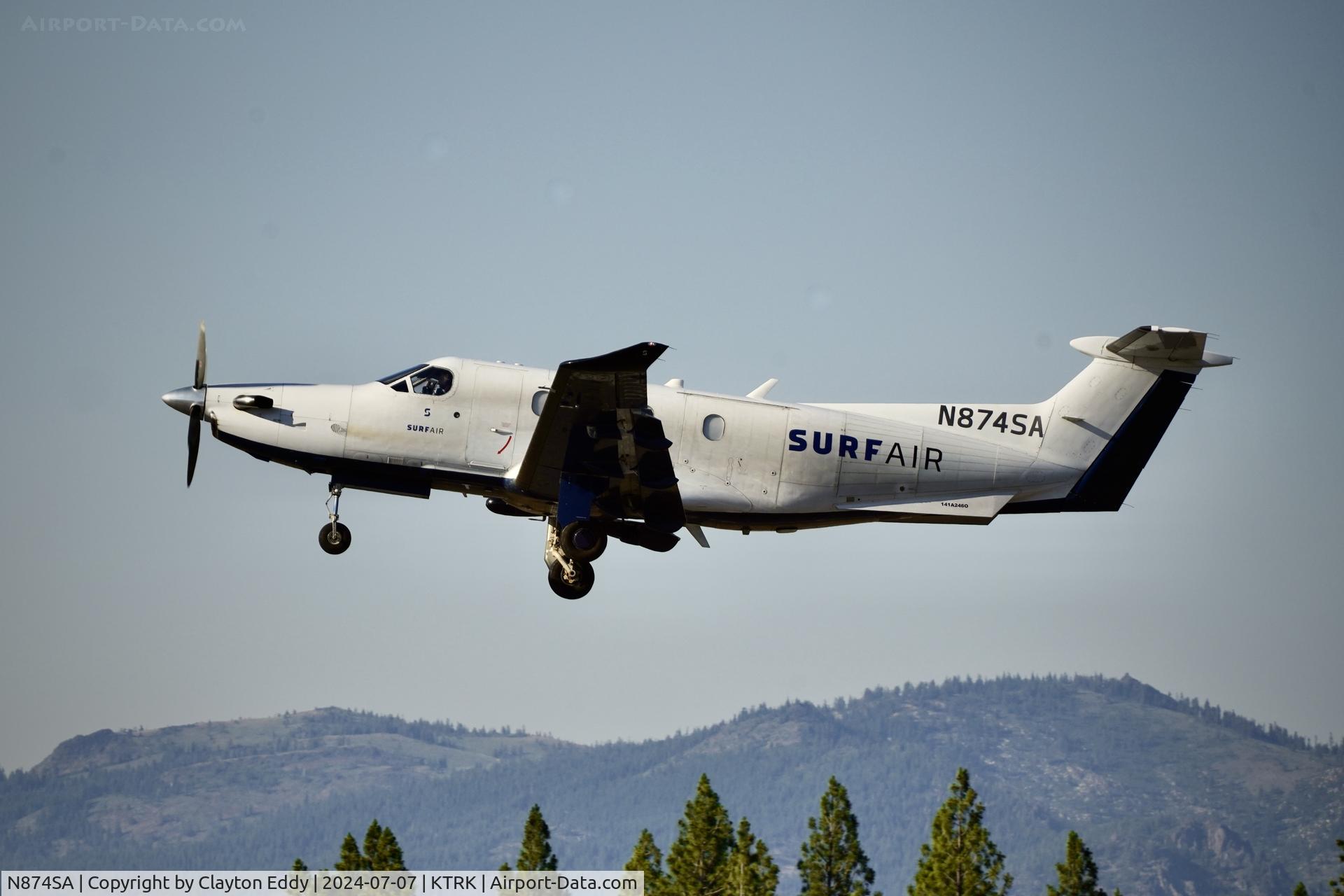 N874SA, 2015 Pilatus PC-12/47E C/N 1574, Truckee Tahoe Airport in California 2024.