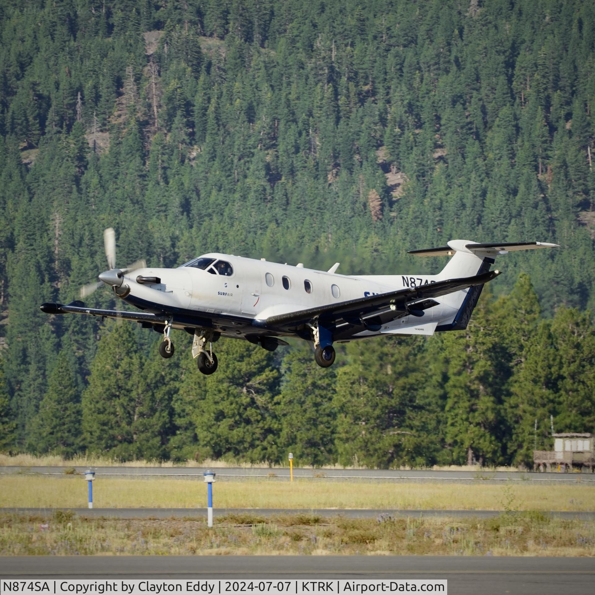 N874SA, 2015 Pilatus PC-12/47E C/N 1574, Truckee Tahoe Airport in California 2024.