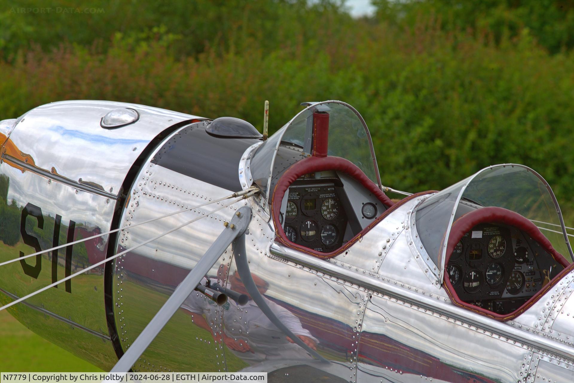 N7779, 1940 Ryan Aeronautical ST-A C/N 476, A unique opportunity to look inside the twin cockpits of a 1940 Ryan Recruit at Old Warden prior to the Festival of Flight Airshow 2024