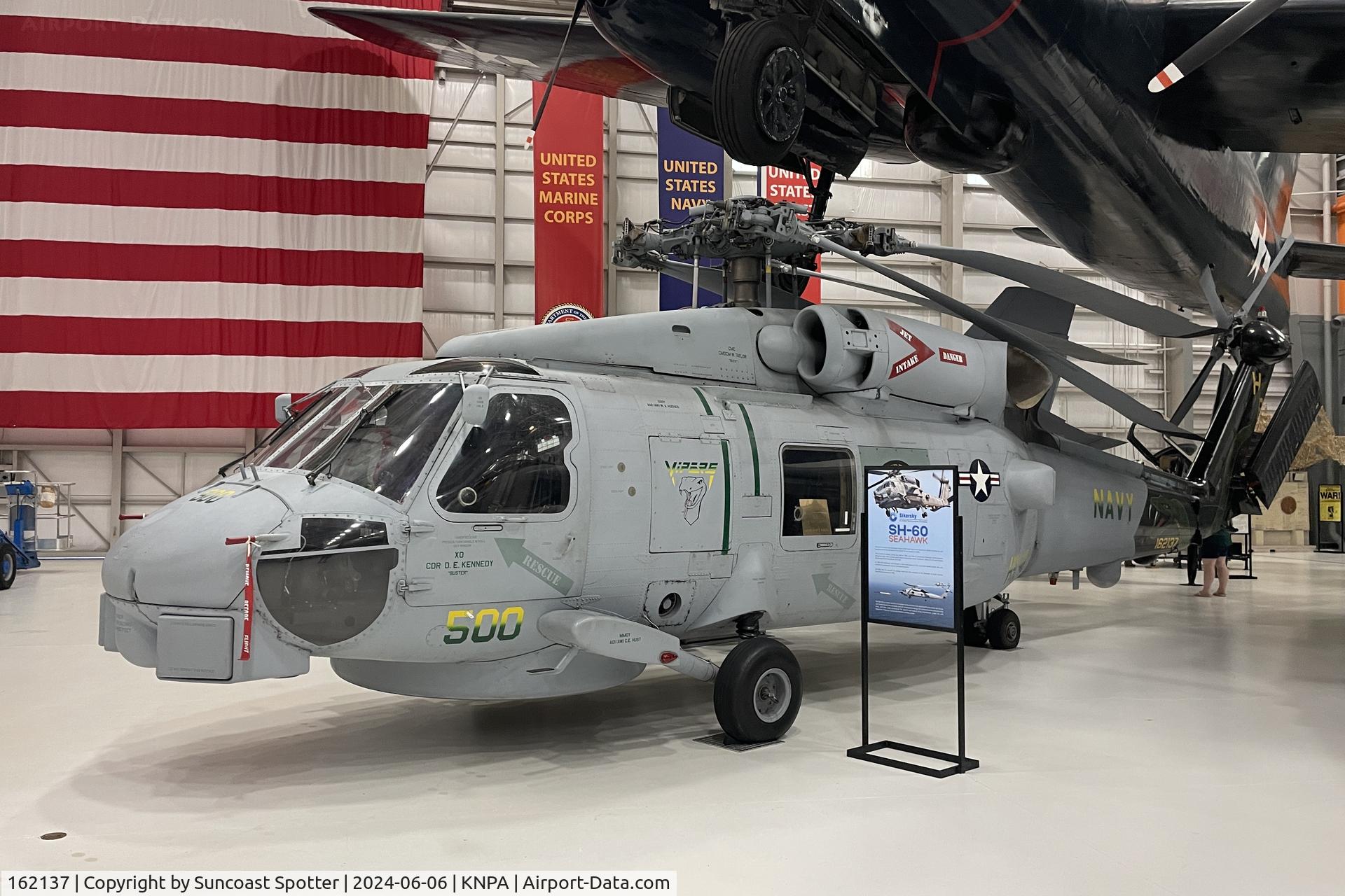 162137, Sikorsky SH-60B Seahawk C/N 70-0429, An US Navy SH-60 Seahawk from Helicopter Anti-Submarine Squadron Light 48 at Naval Station Mayport on display at the National Naval Aviation Museum