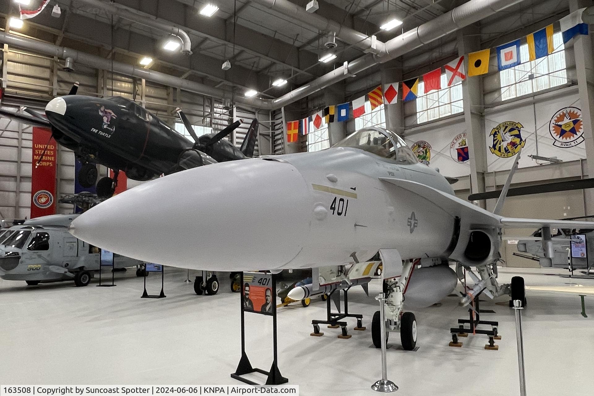 163508, 1988 McDonnell Douglas F/A-18C Hornet C/N 0754/C060, An US Navy F/A-18 Hornet from Strike Fighter Squadron 81 at Naval Air Station Oceana on display at the National Naval Aviation Museum