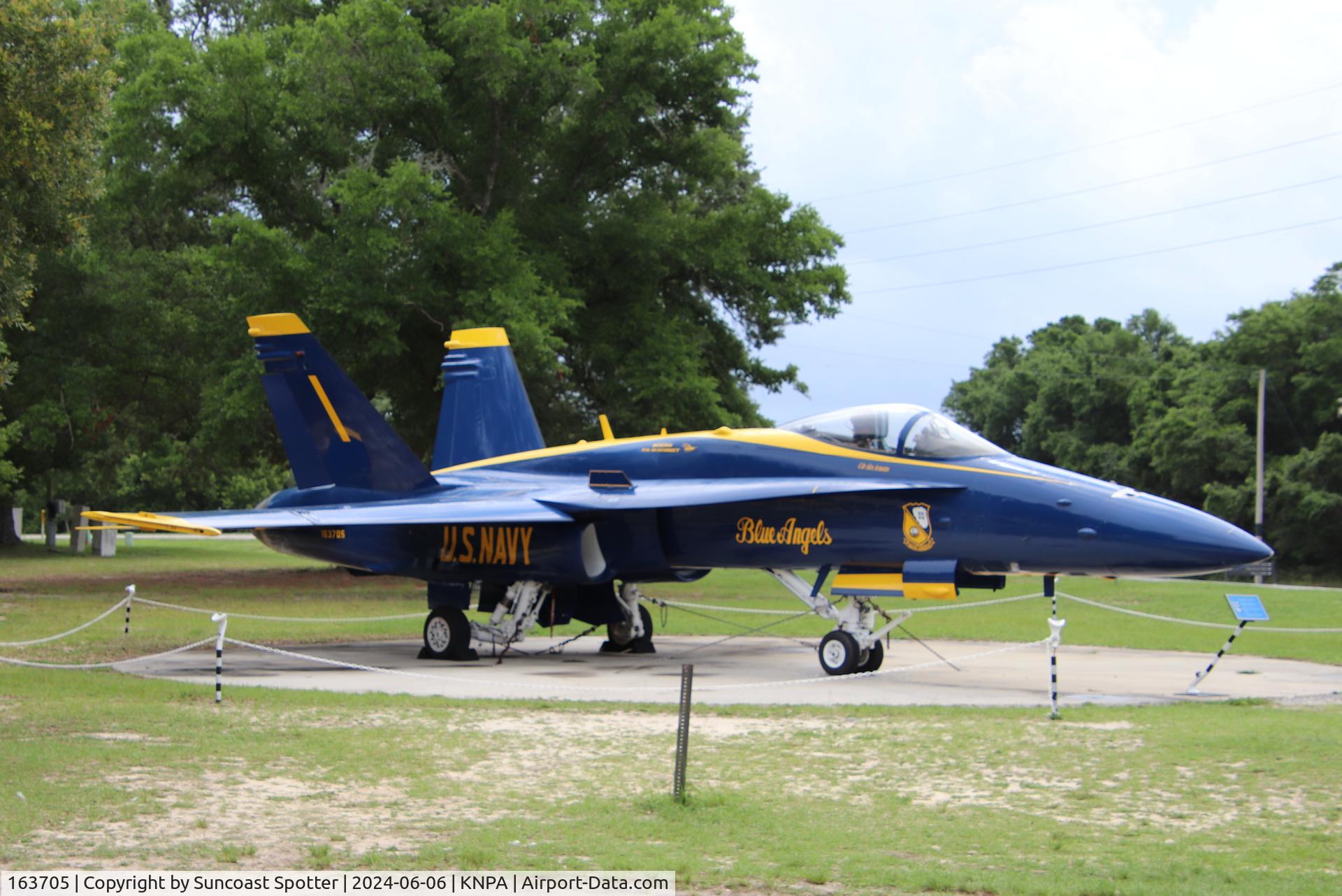 163705, 1988 McDonnell Douglas F/A-18C Hornet C/N 0767/C067, An US Navy Blue Angels F/A-18 Hornet from on display at the National Naval Aviation Museum