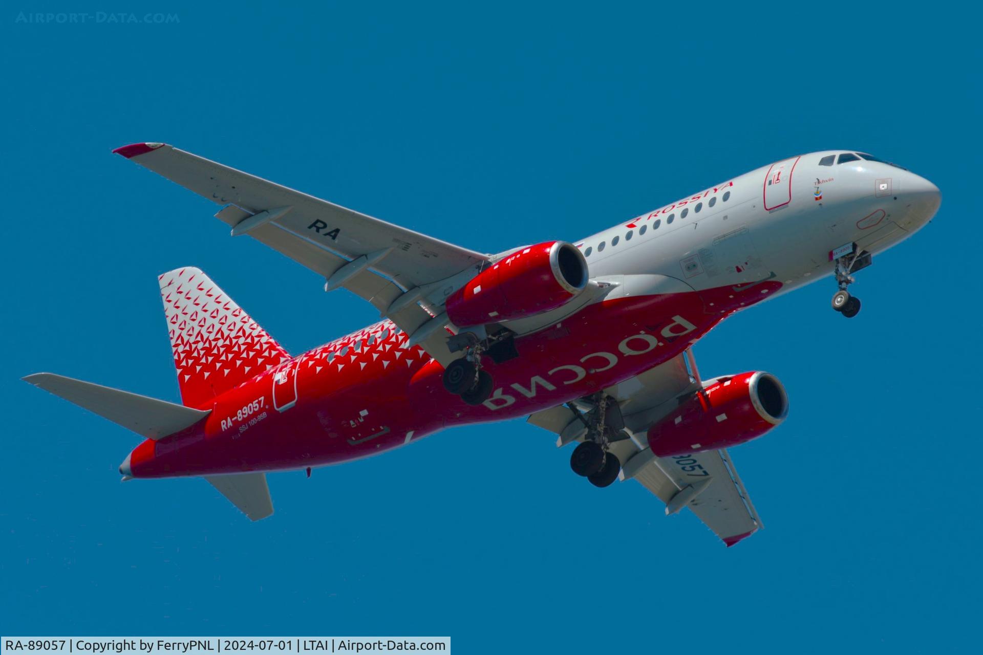 RA-89057, 2015 Sukhoi SuperJet 100-95B C/N 95097, Rossiya operating this SU100 from Sochi into AYT