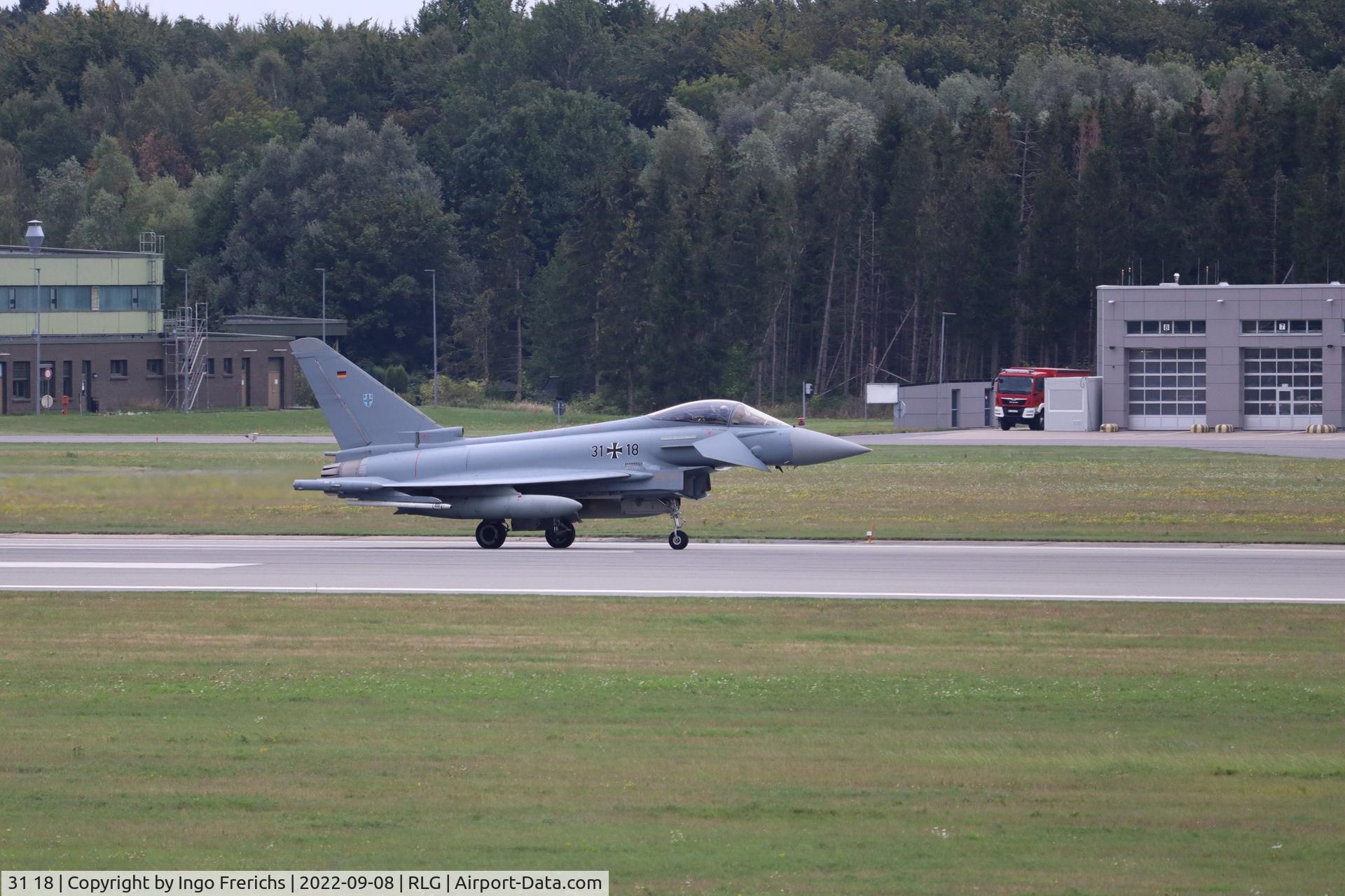 31 18, Eurofighter EF-2000 Typhoon S C/N AS011, GAF Eurofighter 31+18 at Rostock-Laage.